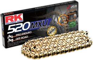 Cadena RK 520 MXUGB con UW ring 116 eslabones oro