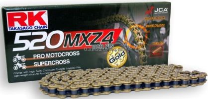 Cadena RK 520 MXZGB 120 eslabones oro