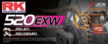 Cadena RK 520 EXW con XW ring 110 eslabones