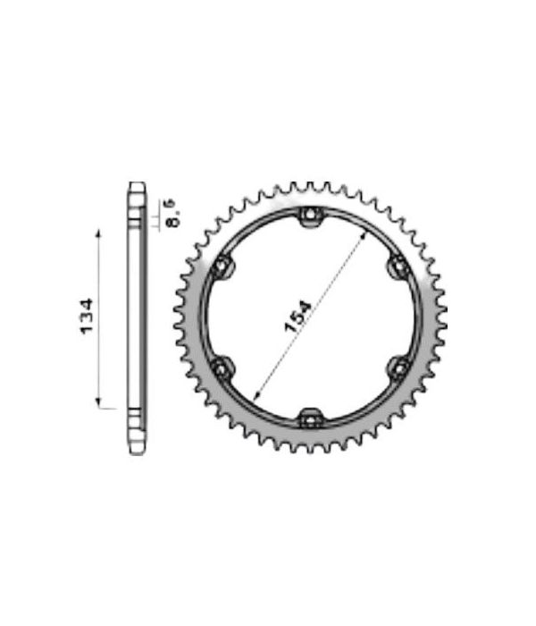 Corona de aluminio 44 dientes