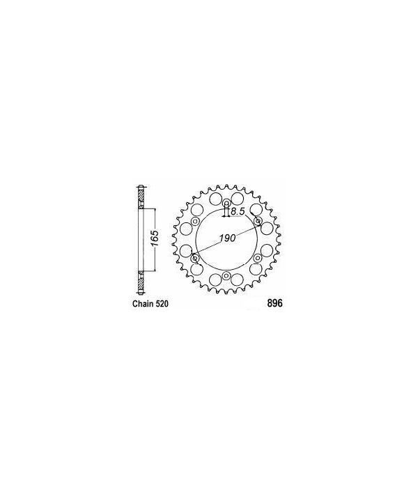 Corona de aluminio 44 dientes