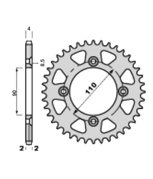 Corona de aluminio 40 dientes