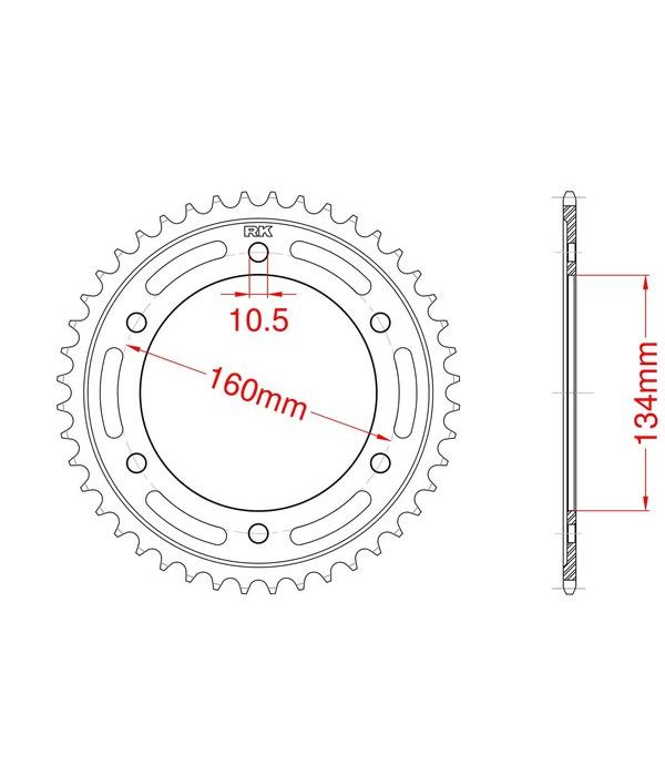 Corona de aluminio 44 dientes